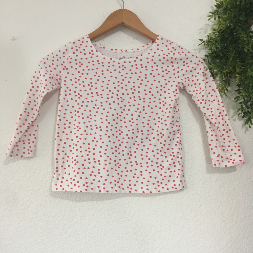 June & January White/Pink Polka Dot Top